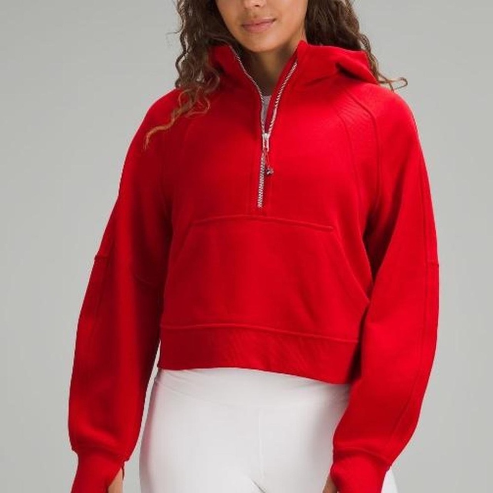 Lululemon Scuba Half Zip in Dark Red